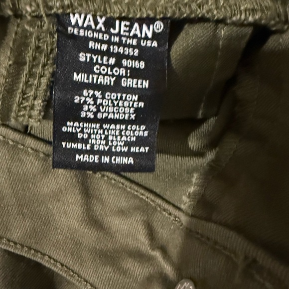 Wax Jean 5 Pocket Olive Green Skinny Pants - Picture 7 of 7